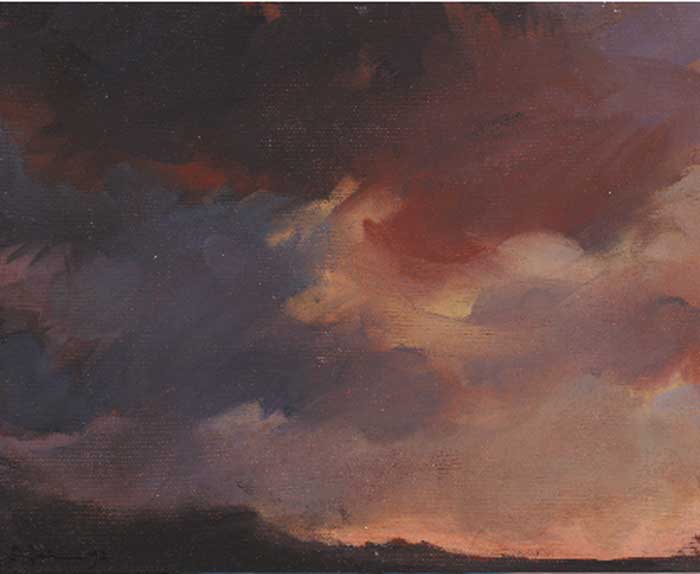 RED DONEGAL SKY and RED SKIES, COUNTY DOWN and TWO OTHER WORKS, 1992-93 (SET OF FOUR) by Tracey Quinn sold for 140 at Whyte's Auctions