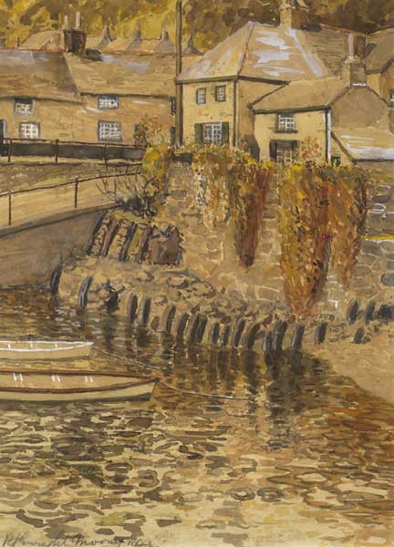 OLD COTTAGES, NEWLYN, CORNWALL, 1942 by Robert James Enraght-Moony sold for 300 at Whyte's Auctions