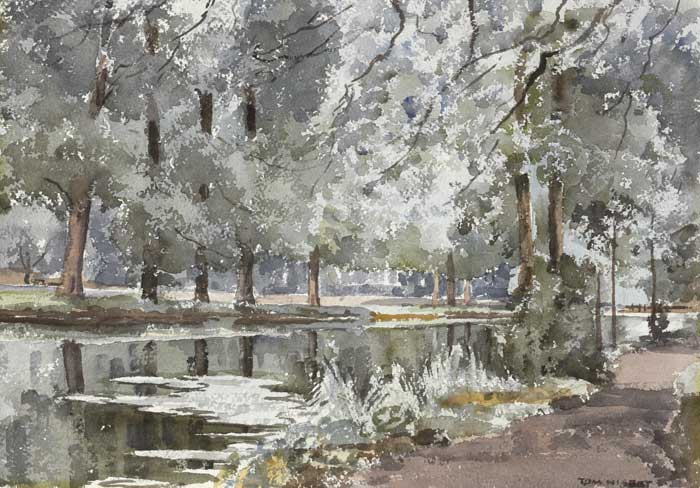 PATH BY A TREE LINED RIVER by Tom Nisbet sold for 540 at Whyte's Auctions