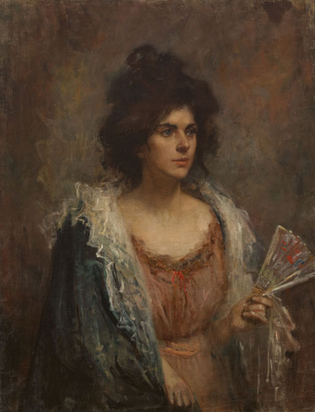 WOMAN WITH FAN by Sarah Henrietta Purser sold for 10,500 at Whyte's Auctions