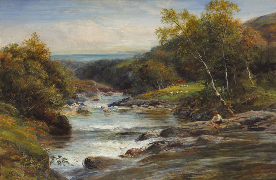 GLEN SANNOX, ARRAN (LOOKING IN THE SEA) by John Mac Whirter sold for 1,200 at Whyte's Auctions