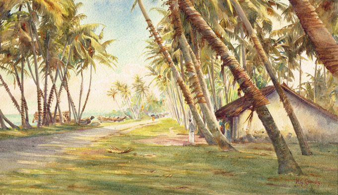 COAST SCENE CEYLON (SRI LANKA) by Henry George Gandy sold for 480 at Whyte's Auctions