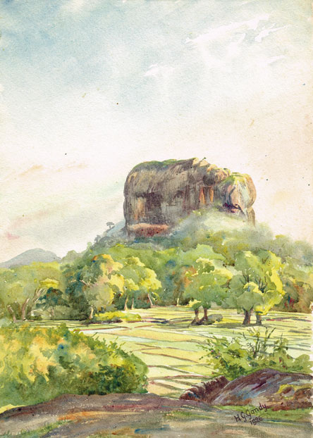 SIGIRI FROM REST HOUSE, CEYLON (SRI LANKA) by Henry George Gandy sold for 440 at Whyte's Auctions