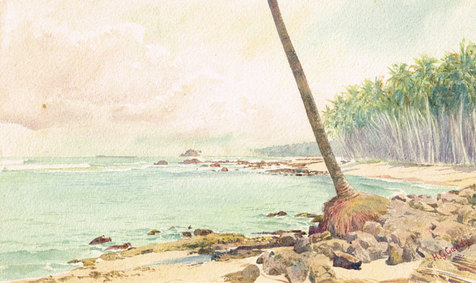 COASTAL SCENE, CEYLON (SRI LANKA) by Henry George Gandy sold for 340 at Whyte's Auctions