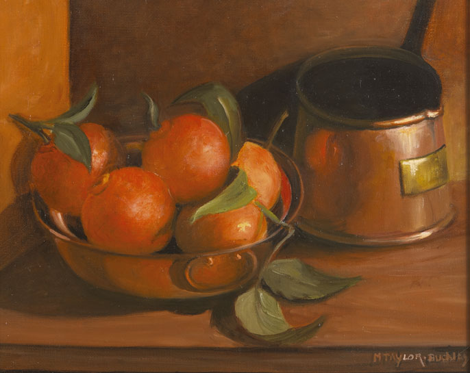 ORANGES AND COPPER POTS, 2009 by Maura Taylor-Buckley sold for 650 at Whyte's Auctions