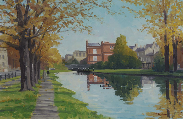 CANAL AT BAGGOT STREET BRIDGE, AUTUMN by Brett McEntagart sold for 1,500 at Whyte's Auctions