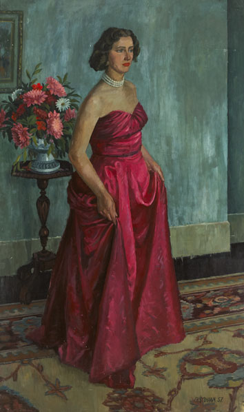 MRS JUNE STONHAM (THE ARTIST'S WIFE), 1957 by Frederick Henry Stonham sold for 600 at Whyte's Auctions