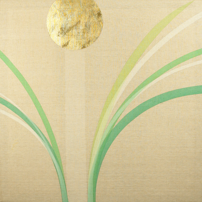 GOLD PAINTING WITH GOLD AND GREEN, c.1974 by Patrick Scott sold for 6,400 at Whyte's Auctions