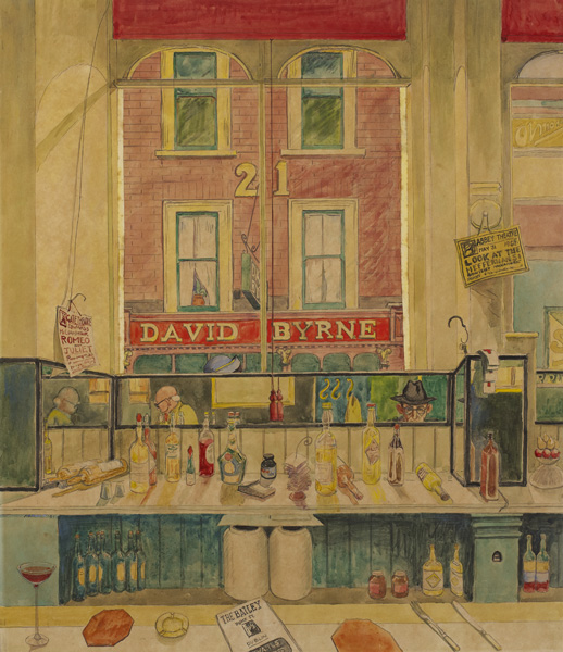 DAVY BYRNE'S PUB, DUKE STREET, FROM THE BAILEY, DUBLIN, 1941 by Harry Kernoff RHA (1900-1974) at Whyte's Auctions