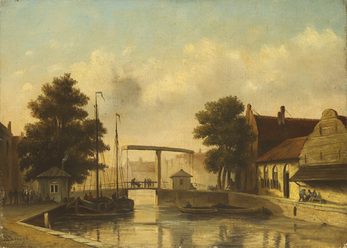 DUTCH CANAL SCENE by Adrianus Jacobus Vrolyk sold for 1,400 at Whyte's Auctions