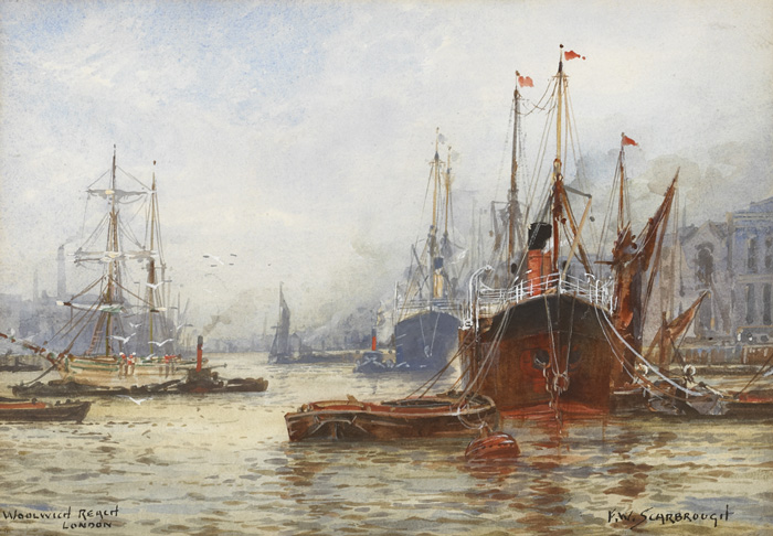 WOOLWICH REACH, LONDON by Frederick William Scarborough sold for 900 at Whyte's Auctions