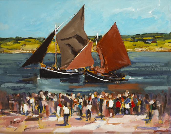 ROUNDSTONE REGATTA, CONNEMARA by Michael Hanrahan sold for 900 at Whyte's Auctions