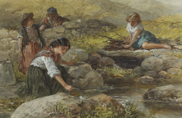 GOSSIPS AT THE HOLY WELL, 1874 by Francis William Topham sold for 1,500 at Whyte's Auctions
