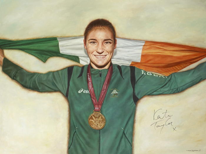 PORTRAIT OF KATIE TAYLOR, 2012 by Mark Baker (b.1986) at Whyte's Auctions