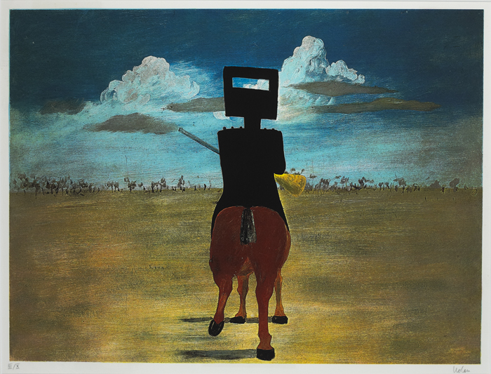 NED KELLY, 1970-1971 by Sir Sidney Robert Nolan sold for 1,200 at Whyte's Auctions