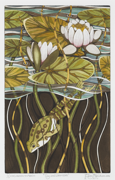 FROG AND WATERLILIES, 2000-2004 by Poppy Melia sold for 200 at Whyte's Auctions