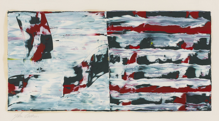 UNTITLED [RED STRIPES ON WHITE] by John Cronin sold for 360 at Whyte's Auctions