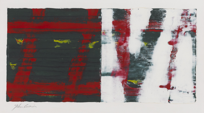 UNTITLED [RED ON BLACK STRIPES] by John Cronin sold for 340 at Whyte's Auctions