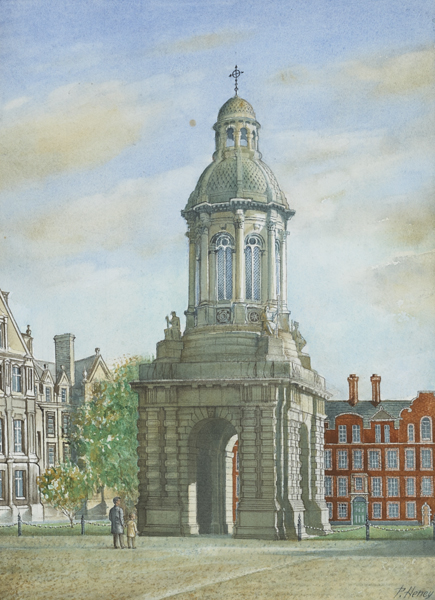 THE CAMPANILE, TRINITY COLLEGE, DUBLIN by Patrick Heney sold for 150 at Whyte's Auctions