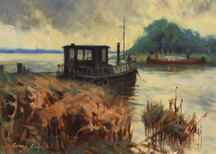 SHANNON BARGES by James English sold for 1,100 at Whyte's Auctions