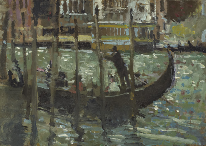 GONDOLA, WINTER IN PIAZZA ST MARCO, VENICE and AFTERNOON STROLL, BEAULIEU-SUR-DORDOGNE, FRANCE (SET OF 3) by Tom Coates sold for 1,050 at Whyte's Auctions