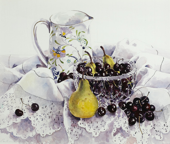STILL LIFE WITH PEARS AND CHERRIES, 1999 by Pauline Doyle sold for 380 at Whyte's Auctions