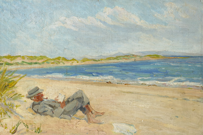 SEAMUS O'SULLIVAN ON THE STRAND, COUNTY KERRY by Estella Frances Solomons sold for 3,000 at Whyte's Auctions