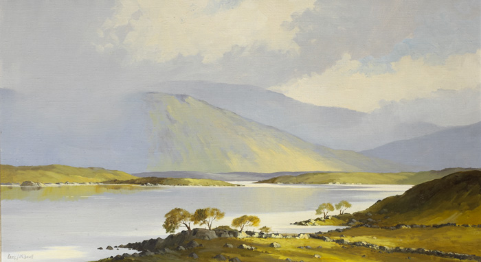 SPRING SUNSHINE" LOUGH MASK, COUNTY MAYO" by Denis J. McDowell sold for 460 at Whyte's Auctions