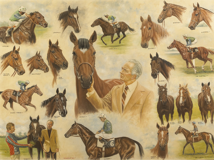 PORTRAIT OF VINCENT O'BRIEN AND NIJINSKY, 1983 by Peter Deighan sold for 3,200 at Whyte's Auctions