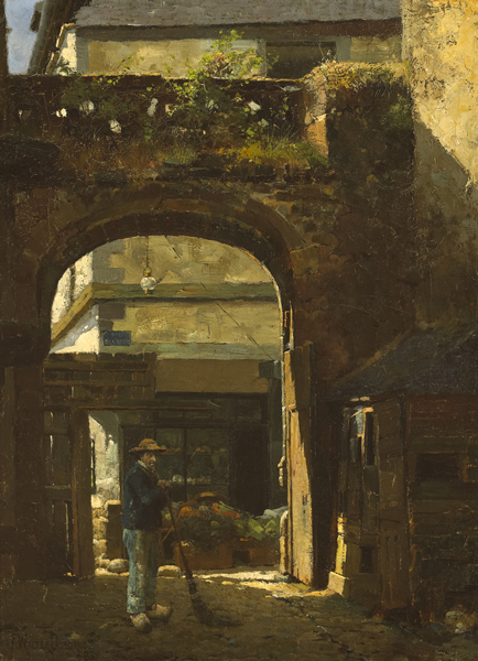 SUNSHINE AND SHADOW, [LA RUE DE L'APPORT], DINAN, 1883 by Walter Frederick Osborne sold for 69,000 at Whyte's Auctions
