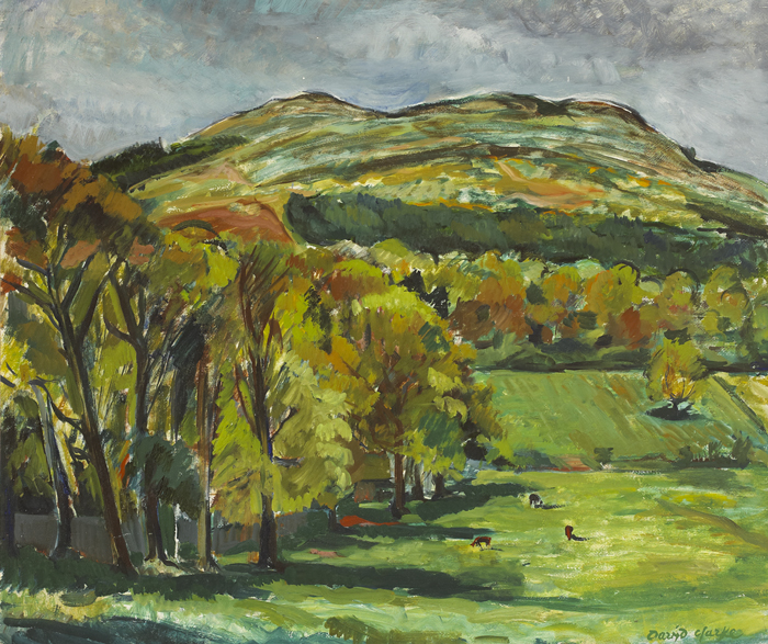 WICKLOW LANDSCAPE, SUGARLOAF, 1961 by David Clarke sold for 850 at Whyte's Auctions
