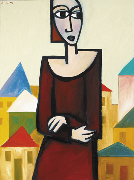 WOMAN AND TOWNSHIP, 1997 by Robert Ryan sold for 1,400 at Whyte's Auctions