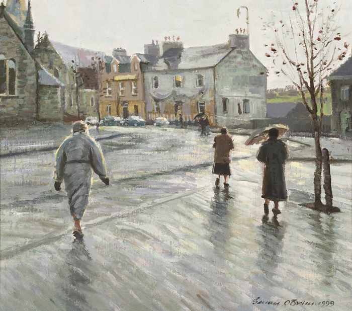 GOING TO MASS, LISTOWEL, COUNTY KERRY, 1999 by Senan O'Brien sold for 540 at Whyte's Auctions