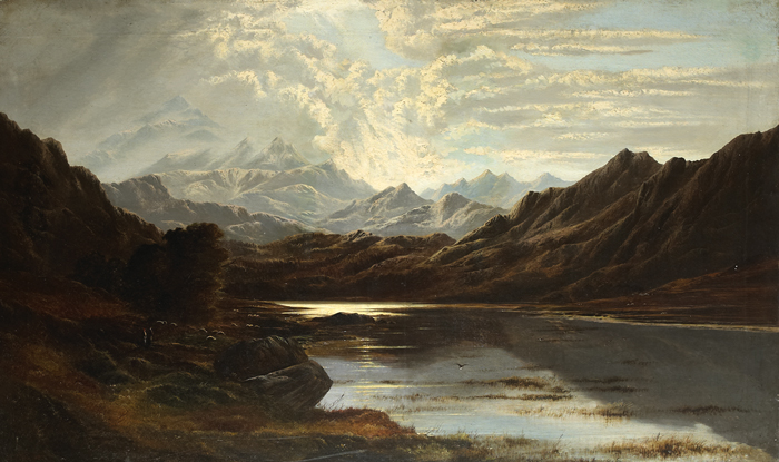 MOUNTAINOUS LANDSCAPE [SNOWDON, WALES] 1881 by Charles Leslie sold for 1,400 at Whyte's Auctions