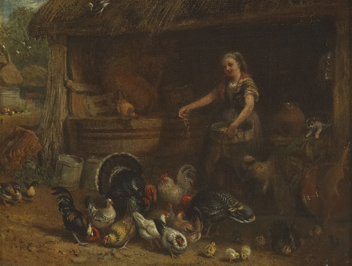 THE POULTRY YARD, 1872 by John Henry Dell sold for 900 at Whyte's Auctions