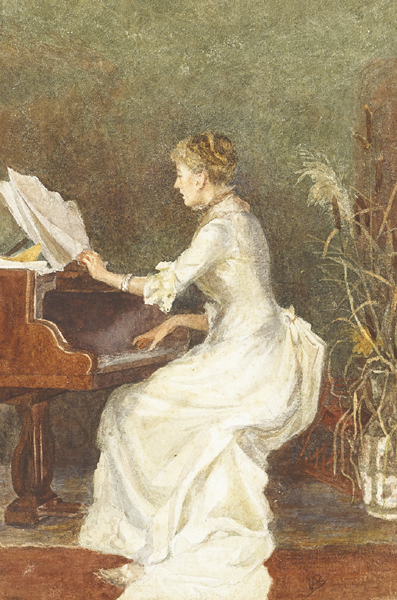 AN OLD SONG" [PORTRAIT OF THE ARTIST'S SISTER ESSIE BUTLER], 1886" by Mildred Anne Butler RWS (1858-1941) at Whyte's Auctions