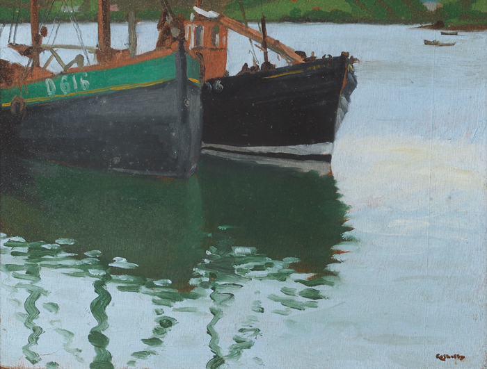 FISHING BOATS AT KINSALE, CORK by Cecil Galbally sold for 1,300 at Whyte's Auctions