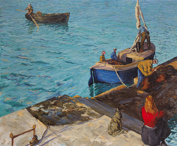 LOUGHSHINNY HARBOUR, COUNTY DUBLIN by Patrick Leonard sold for 9,000 at Whyte's Auctions