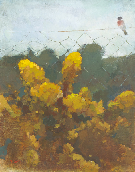 GORSE AND ROBIN ON A WIRE by Tom Carr sold for 1,600 at Whyte's Auctions
