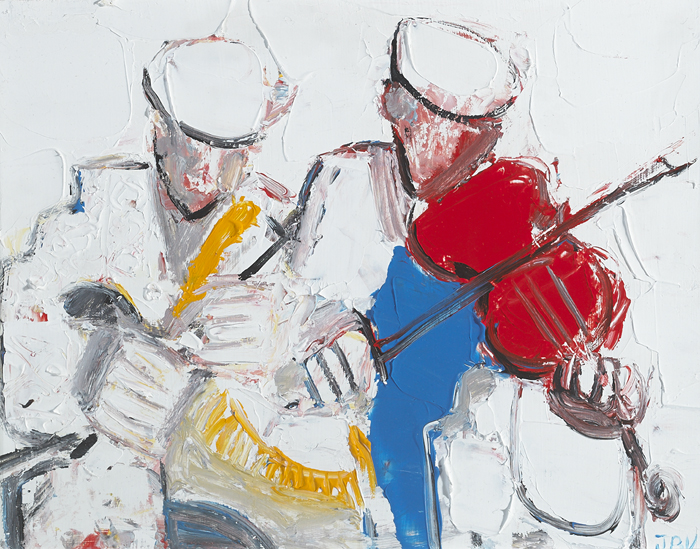 TWO MUSICIANS by John B. Vallely sold for 2,700 at Whyte's Auctions