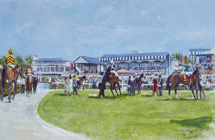 SADDLERS WELLS, PHOENIX CHAMPIONSHIP WINNER, 1985 (NO. 8 BLUE/GREEN) by Roy Lyndsay sold for 1,250 at Whyte's Auctions