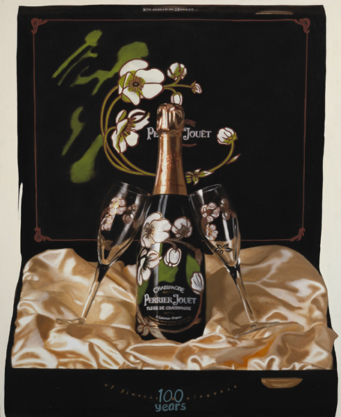 STILL LIFE WITH CHAMPAGNE BOTTLE by Steve Alan Kaufman sold for 700 at Whyte's Auctions