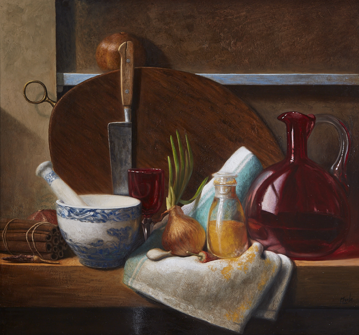 STILL LIFE WITH RED WINE by Stuart Morle sold for 2,700 at Whyte's Auctions