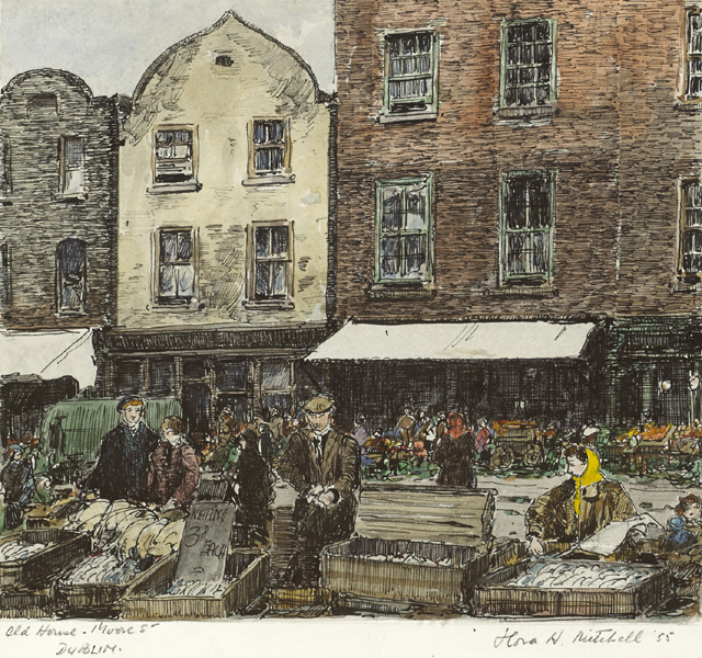 OLD HOUSE, MOORE STREET, DUBLIN, 1955 by Flora H. Mitchell sold for 2,800 at Whyte's Auctions