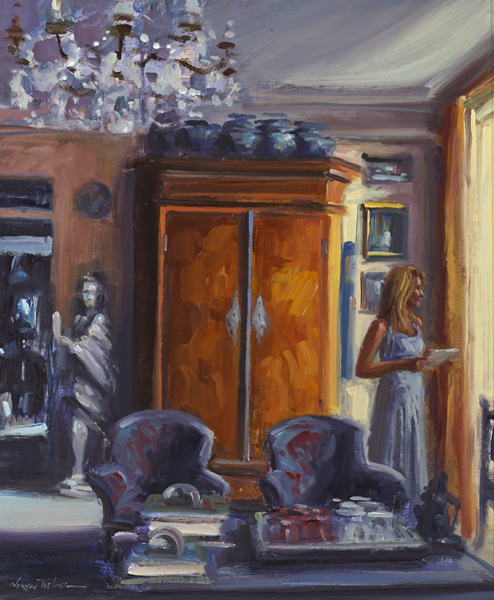 GIRL IN DRAWING ROOM by Norman Teeling sold for 1,050 at Whyte's Auctions