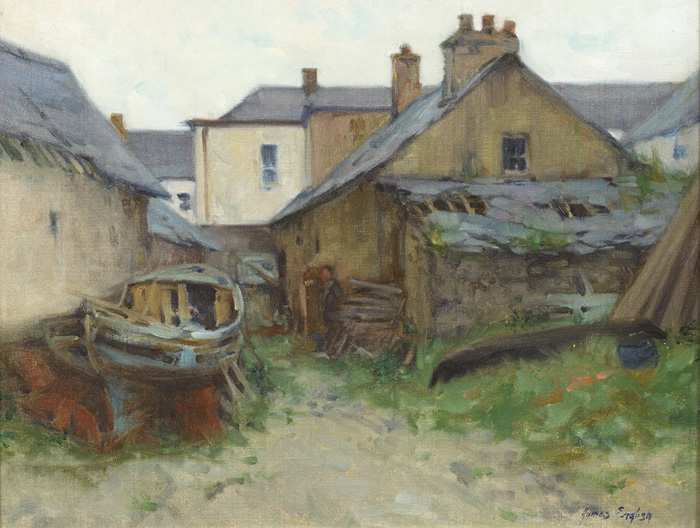 OLD BOATS, KNIGHTSTOWN, VALENTIA ISLAND by James English sold for 1,300 at Whyte's Auctions