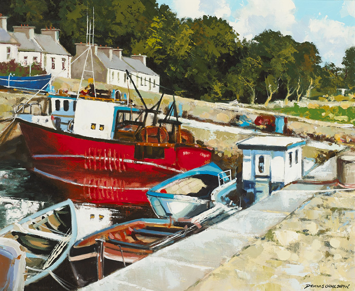 ROUNDSTONE, CONNEMARA, COUNTY GALWAY by Dennis Orme Shaw sold for 280 at Whyte's Auctions