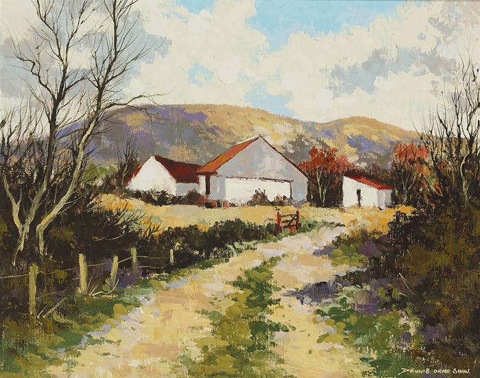 PATHWAY TO FARM BUILDINGS by Dennis Orme Shaw sold for 180 at Whyte's Auctions