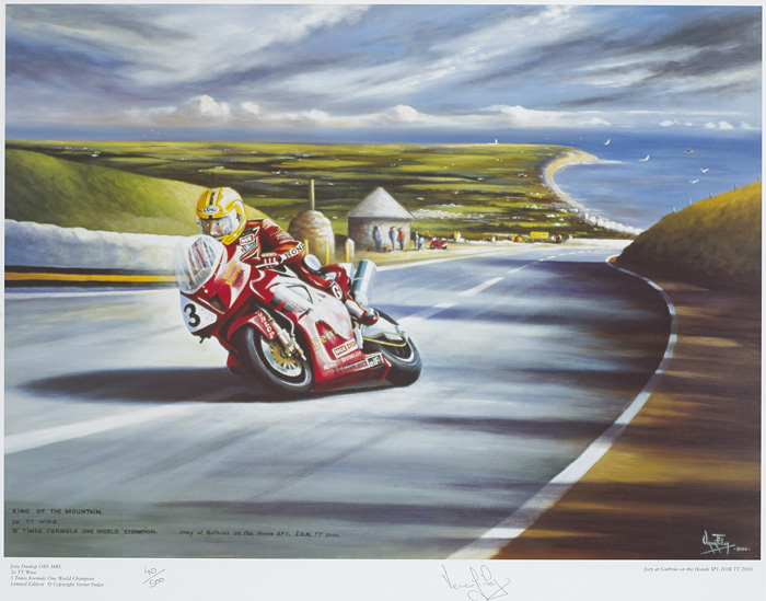 JOEY AT GUTHRIE'S ON THE HONDA SP1.I.O.M. TT, 2000 by Verner Finlay sold for 50 at Whyte's Auctions