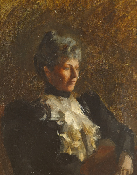 PORTRAIT OF A LADY WITH JABOT BLOUSE by Sarah Henrietta Purser sold for 1,150 at Whyte's Auctions